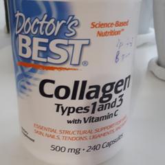 Doctor's Best, Collagen Types 1 and 3 with Peptan and Vitamin C, 125 mg, 240  Capsules