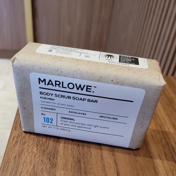 Marlowe. No. 102 Men's Body Scrub Soap 7 oz | Best Exfoliating Bar for Men 