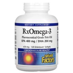 Natural Factors, Rx Omega-3 Factors, EPA 400 mg/DHA 200 mg, 240 Softgels