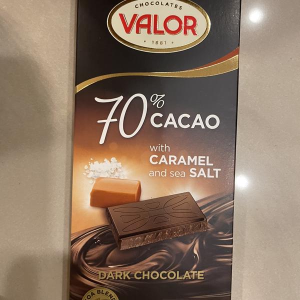 CHOCOLATE VALOR 70% CACAO CON CARAMELO Y SAL : Chocolandia