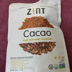 Zint, ローオーガニックカカオパウダー、454g(16oz)