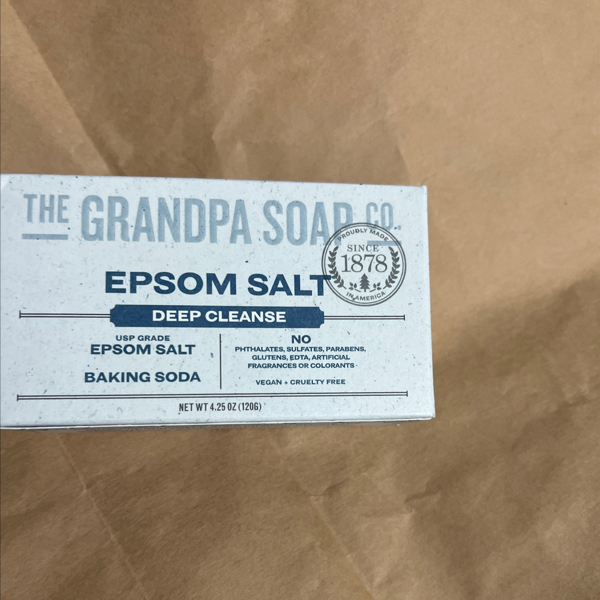 The Grandpa Soap Company Epsom Salt Soda Deep Cleanse Bar Soap 4.25 Oz Pack  of 3