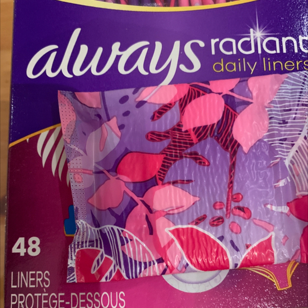 Always Radiant Daily Liners Regular Unscented