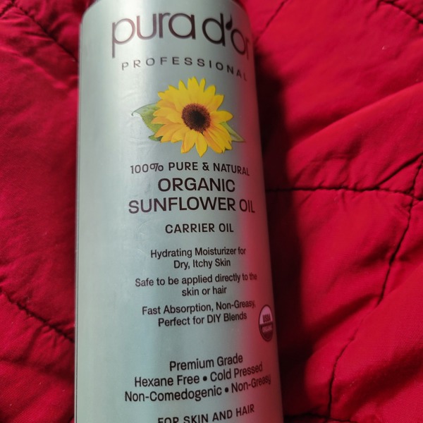 PURA D'OR Organic Sunflower Seed Oil (16oz) USDA Certified 100% Pure  Carrier Oil - Moisturizing & Nourishing For Skin, Face, & Hair (Packaging  May Vary)