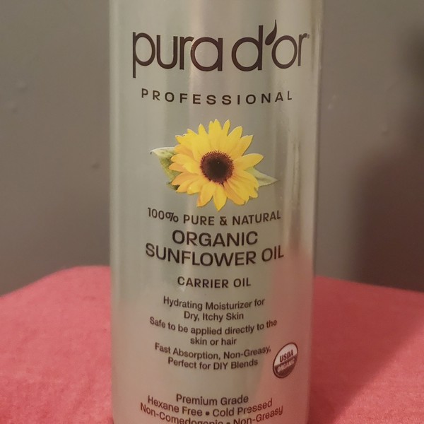 PURA D'OR Organic Sunflower Seed Oil (16oz) USDA Certified 100