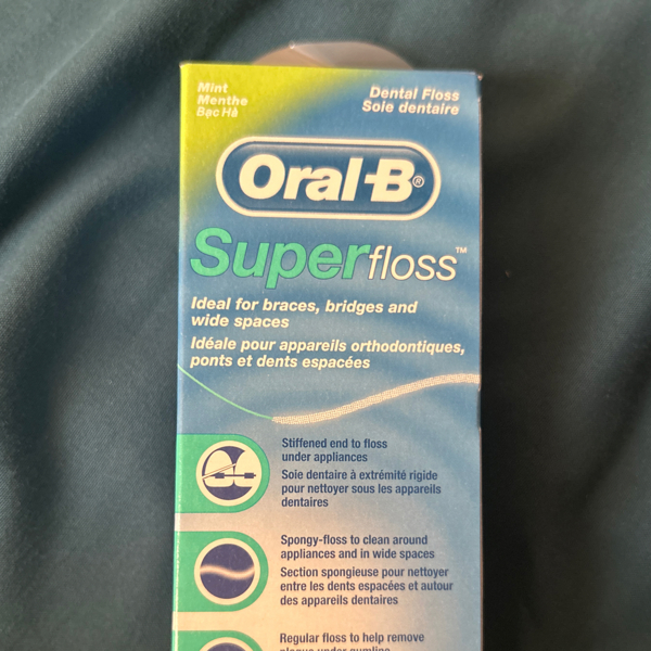 Oral-B Super Floss Mint Dental Floss for Braces Bridges - 50