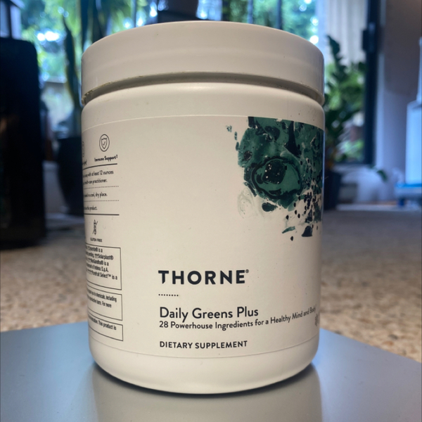 Thorne Daily Greens Plus - Comprehensive Greens Powder with Matcha,  Spirulina, Moringa and Adaptogen, Mushroom and Antioxidant Blends -  Refreshing, Mint Flavor 6.7 Oz - 30 Servings