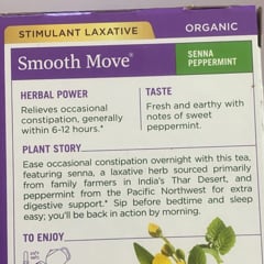 Traditional Medicinals Tea, Organic Smooth Move Peppermint, Relieves  Occasional Constipation, Senna, 16 Tea Bags