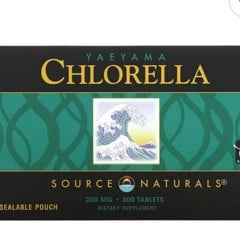 Yaeyama Chlorella®（ヤエヤマクロレラ）、再封可能なパウチ、200mg、タブレット300粒（1粒あたり20mg）