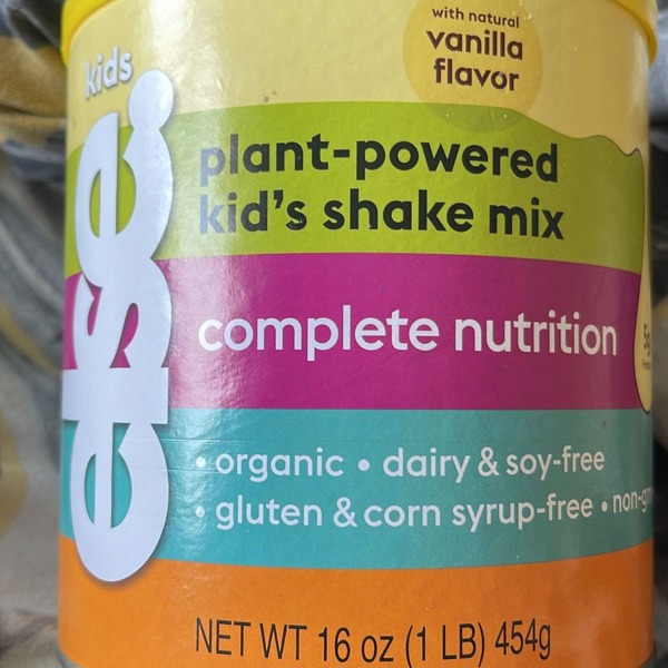 Else Nutrition Kids Plant-Powered Shake Mix Vanilla - 16 oz.