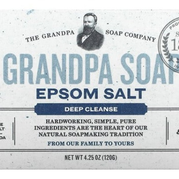 The Grandpa Soap Company Epsom Salt Soda Deep Cleanse Bar Soap 4.25 Oz Pack  of 3