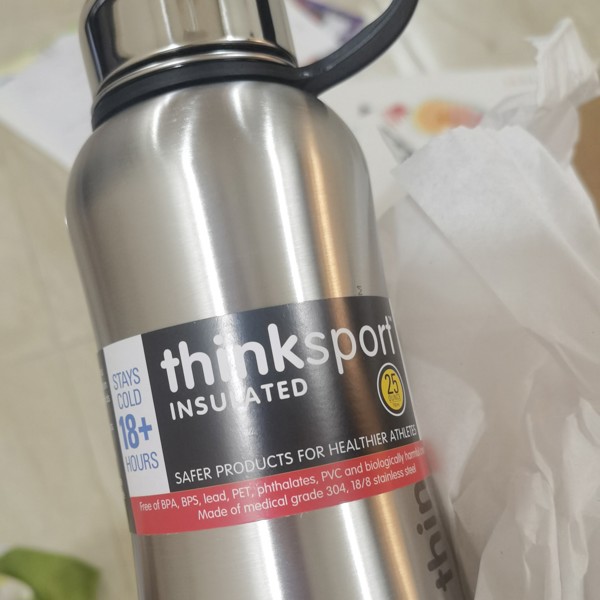 Thinksport Insulated Sports Bottle - 17oz (500ml) - Natural Silver – Think  Sun