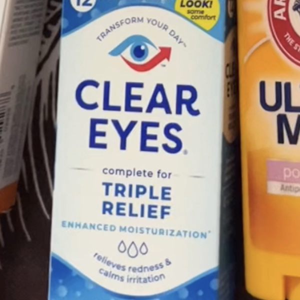 Clear Eyes Triple Action Redness Relief Soothes And Moisturizes Eye Drops  0.5 Oz., Accessories & Contact Solutions, Beauty & Health