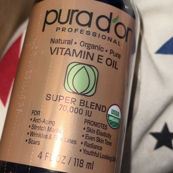 PURA D'OR 4 Oz ORGANIC Vitamin E Oil Blend 70,000 IU - 100% Natural Hexane  Free, Sweet Almond, Apricot, Jojoba, Argan, Rosehip, Sunflower & Avocado