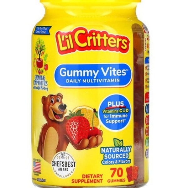 Lil Critters Gummy Vites, 190 gomitas, Multivitaminico en gomitas,  Vitaminas y minerales para niños