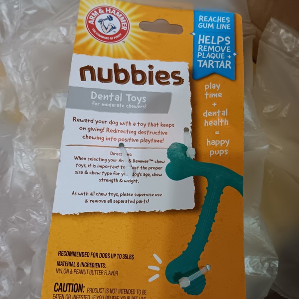 Arm & Hammer: Nubbies TriBone Chew Toy for Dogs Peanut Butter